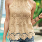 Lace Tied Mock Neck Tank