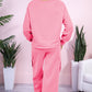 Round Neck Long Sleeve Top and Drawstring Pants Set