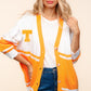 Haptics V Neck Button Down Letter Patch Cardigan