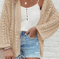 Openwork Open Front Dropped Shoulder Cardigan