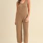 Sleeveless Knit Crop Jumpsuit with Pockets