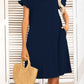 Flounce Sleeve Round Neck Dress with Pockets