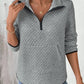 Texture Half Zip Long Sleeve Sweatshirt