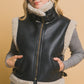 Sherpa Zip Up Vest with Pockets