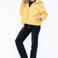 Drawstring Hem PU Leather Zip Up Jacket