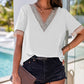 Contrast V-Neck Blouse