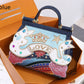Exquisite Serpentine Pattern Handbag with Embellishments
