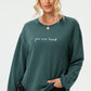 YOU ARE LOVED Graphic Dropped Shoulder Corduroy Sweatshirt