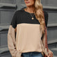 Contrast Round Neck Long Sleeve T-Shirt