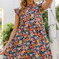 ODDI Floral Ruffled Cap Sleeve Mini Dress