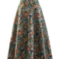 Vintage Animal Print High Waist A-line Jacquard Midi Skirt