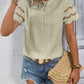 Full Size Eyelet Round Neck Short Sleeve Top