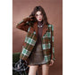 Plaid Patchwork Single-Breasted Parka Coat