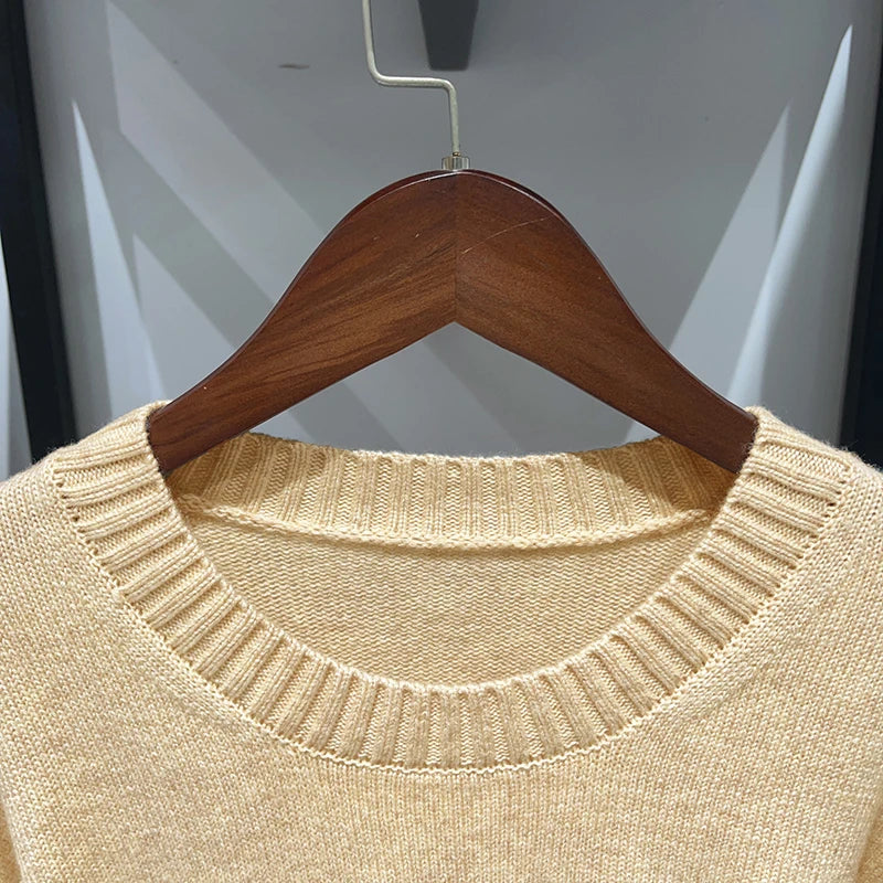 Fake Two-Piece Round Neck Twisted Knit Dress