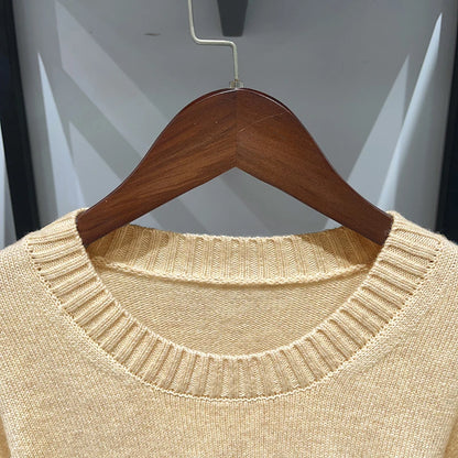 Fake Two-Piece Round Neck Twisted Knit Dress