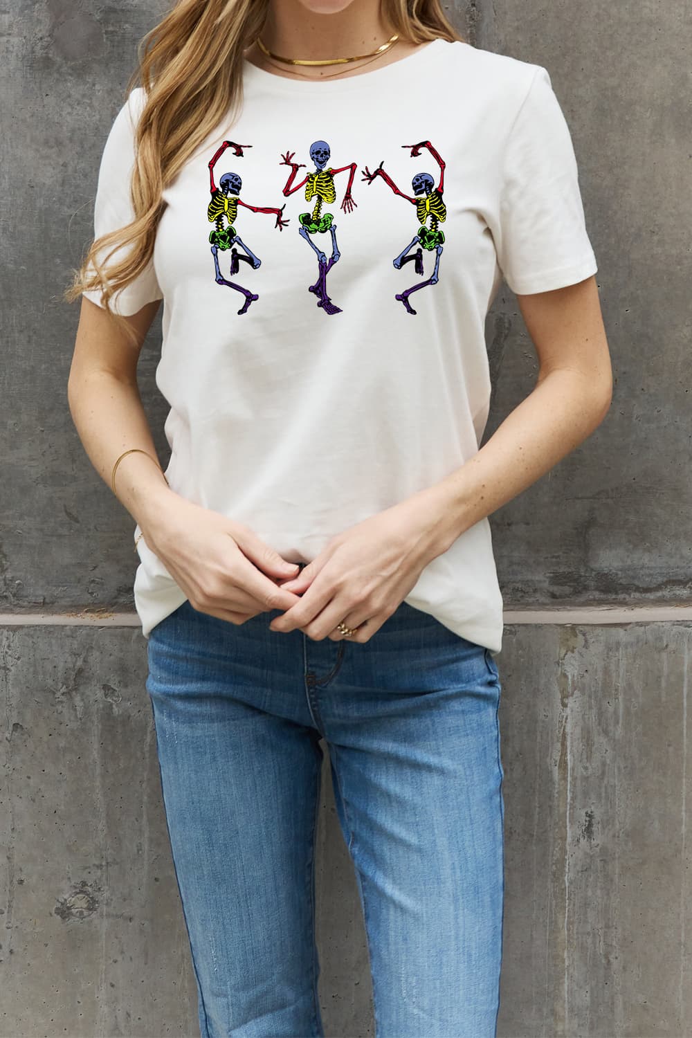 Dancing Skeleton Graphic Cotton Tee