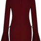 Mock Neck Long Sleeve Mini Dress