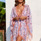 Printed Plunge One-Piece Swimwear and Cover-Up Set