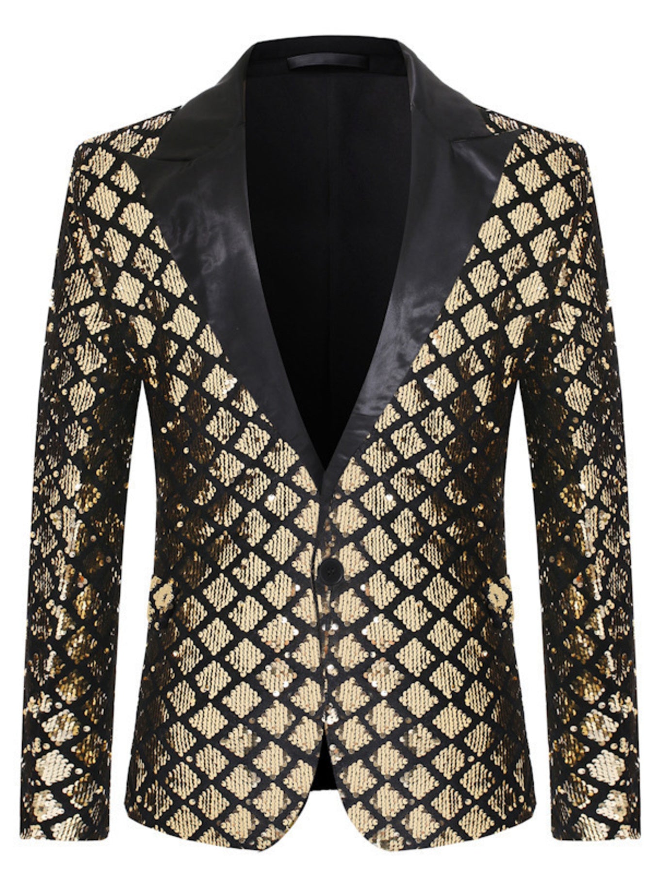 Sequin One Button Blazer