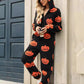 Fuzzy Pumpkin Half Zip Hooded Jumpsuit