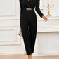 Surplice Long Sleeve Jumpsuit