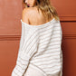 Stripe V-Neck Knit Top