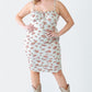 Plus Size Ruched Floral Square Neck Cami Dress