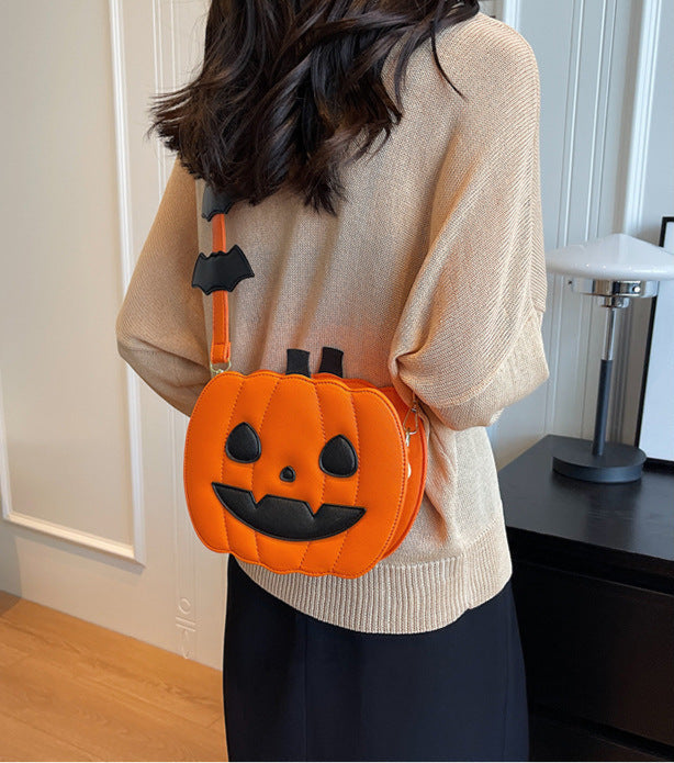 Halloween Contrast Color Funny Pumpkin Shoulder Bag