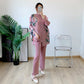Miyake Pleated Floral Print Suit Set