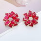 Golden Diamond Heavy Industry Maze Square Earrings for Women's Super Flash Trendy Dinner Earrings