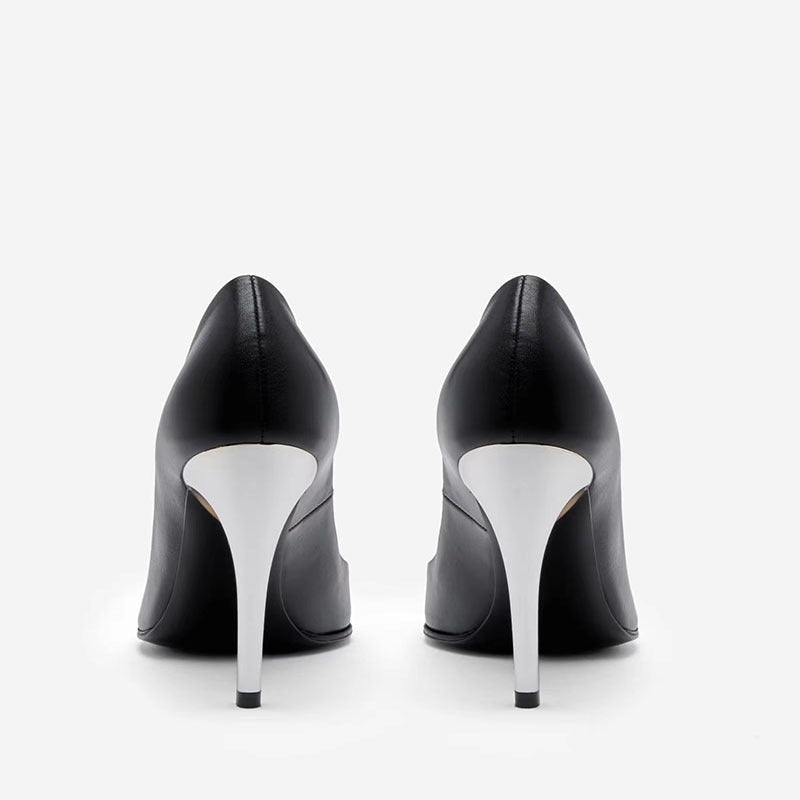 Metal heel shoes, new commuting slim high heels, elegant oversized irregular high heels, women's shoes