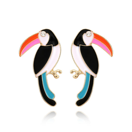 Colorful Toucan Stud Earrings