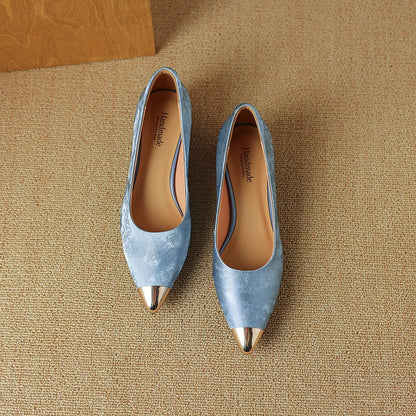 Metal Toe High Heel Shoes