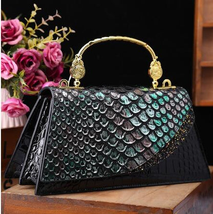 Crocodile Pattern Single Shoulder Crossbody Bag