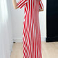 Miyake Pleated Striped A-Line Dress