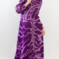 Miyake Pleated Color Block Printed Midi Dress