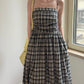 Checkered Sleeveless A-Line Maxi Dress