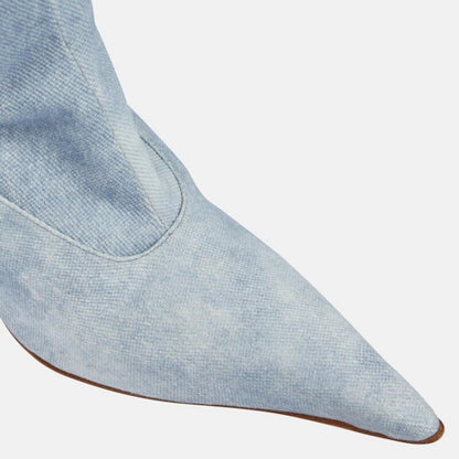 Denim Pointed Toe Thin High Heel Thigh-High Boots
