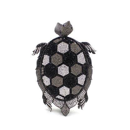 Rhinestone Turtle Crossbody Clutch Bag