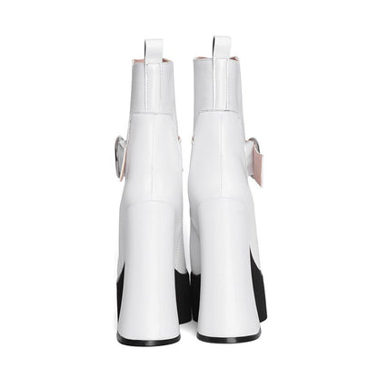 Square Toe Platform Ankle Boots