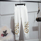 Sequined Embroidery Pullover Sweater and Knitted Pants Set