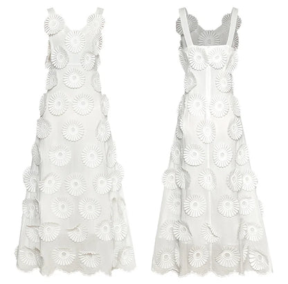 Flower Patchwork V-Neck Sleeveless Dress