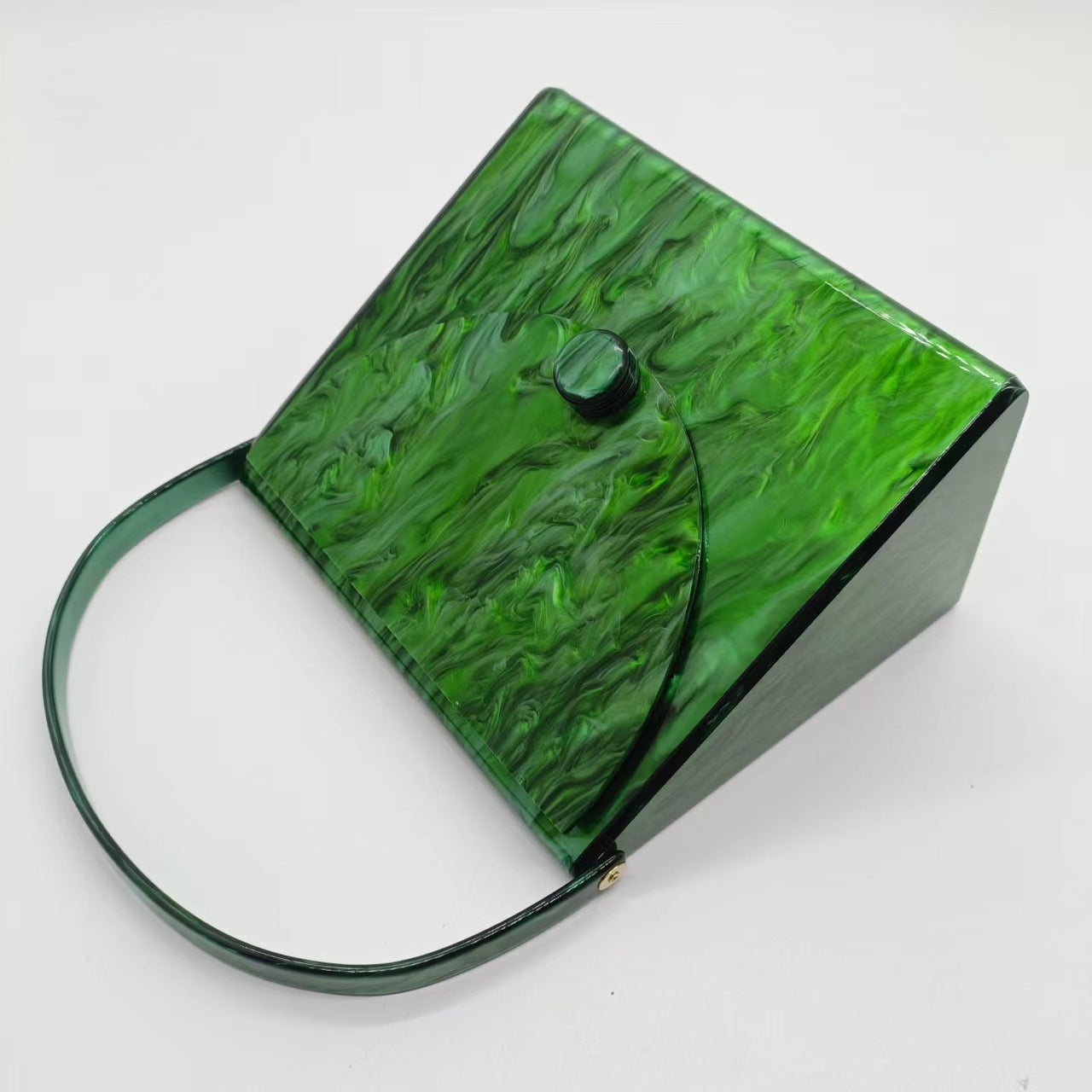 Pearlescent Acrylic Square Clutch Bag