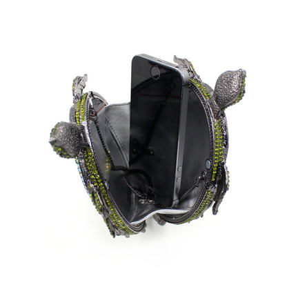 Rhinestone Turtle Crossbody Clutch Bag
