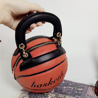Basketball Shape PU Leather Crossbody Bag