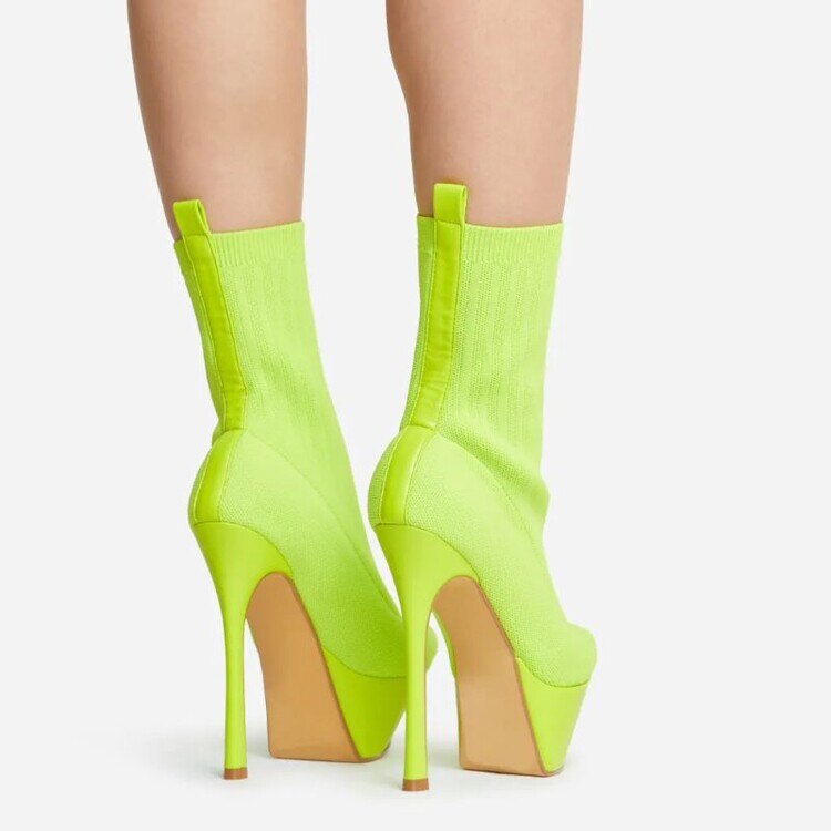 Pointed Toe Stiletto Heel Sock Boots