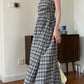 Checkered Sleeveless A-Line Maxi Dress