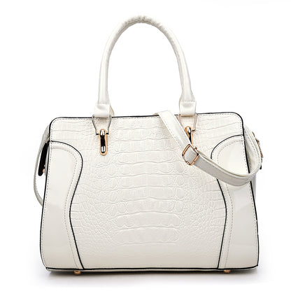 Crocodile Pattern Soft Leather Shoulder Bag