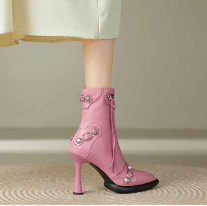 Pointed Toe Stiletto Heel Ankle Boots