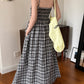 Checkered Sleeveless A-Line Maxi Dress